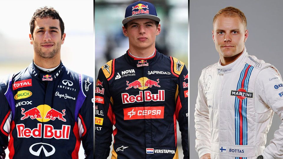 Daniel Ricciardo, Max Verstappen, dan Valtteri Bottas tengah giat berlatih fisik. Copyright: © Getty Images